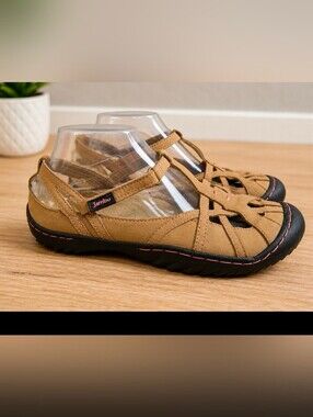 Jambu Women's Tan Strappy Comfort Sandals with Black Sole